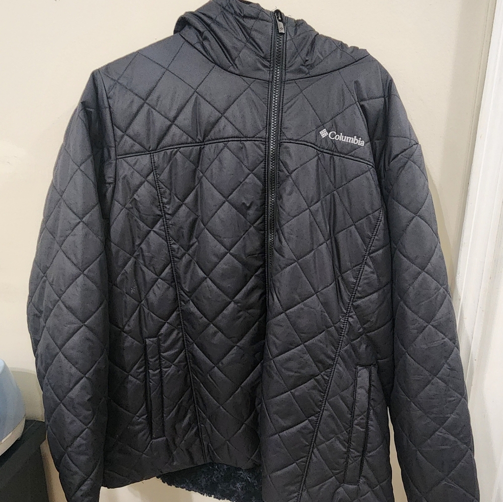 Columbia Black Puffer Jacket Lightweight Quilted Design